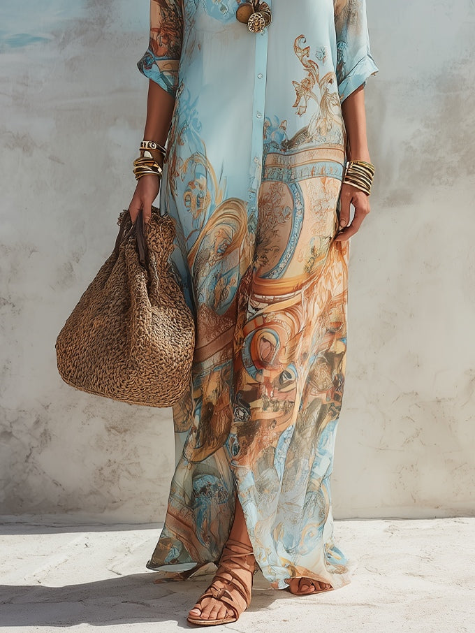 Vestido Maxi Estampado Paisley - Rocío
