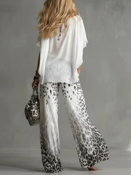Conjunto de Camiseta y Pantalón Leopardo - Berta