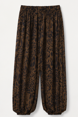 Pantalón wide leg de estampado animal