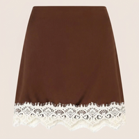 Falda Mini de Raso con Encaje