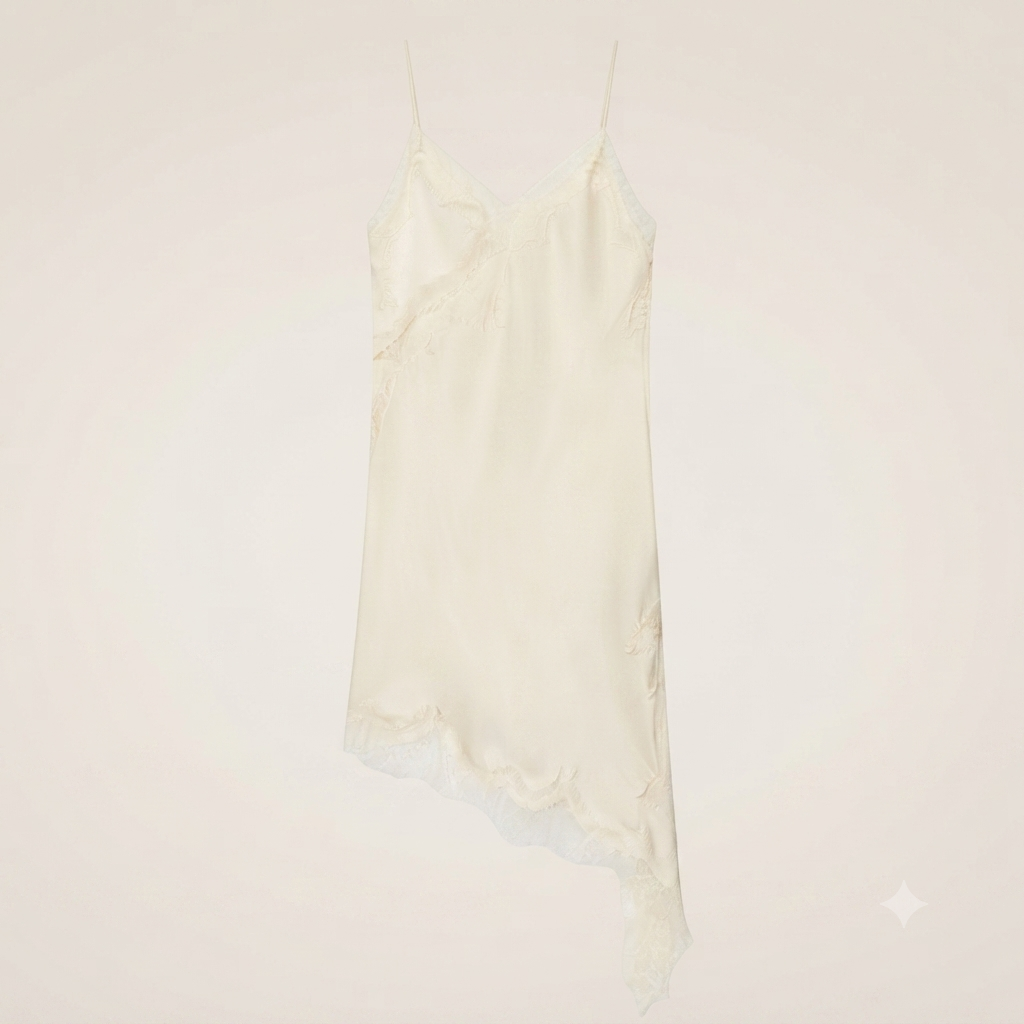 Vestido Mini de Encaje Asimétrico - Valentina