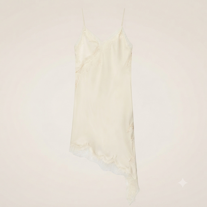 Vestido Mini de Encaje Asimétrico