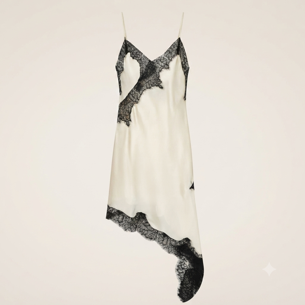 Vestido Mini de Encaje Asimétrico - Valentina