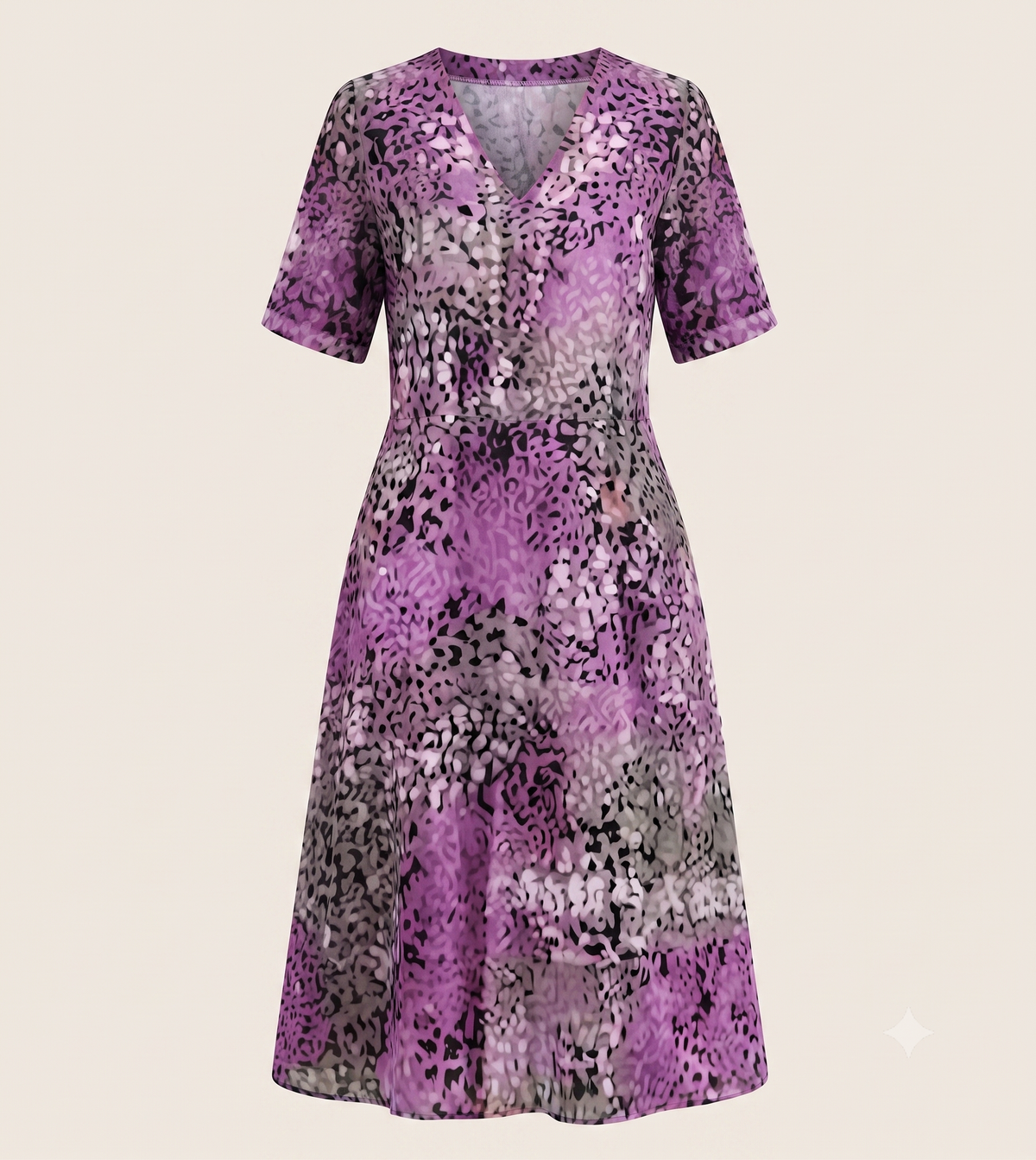 Vestido Midi Fluido Estampado Floral - Morado