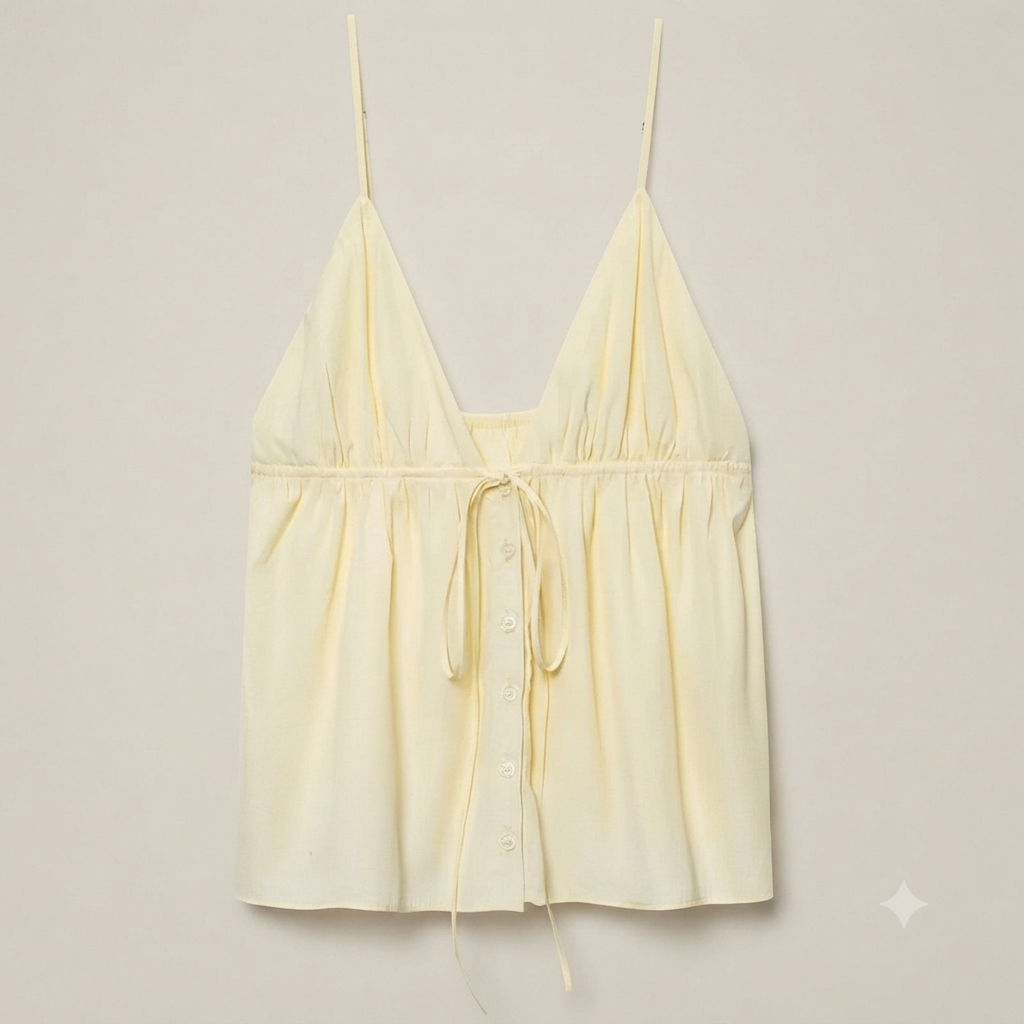 Top Cropped Anudado de Encaje