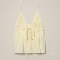 Top Cropped Anudado de Encaje