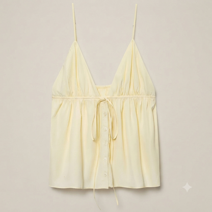 Top Cropped Anudado de Encaje