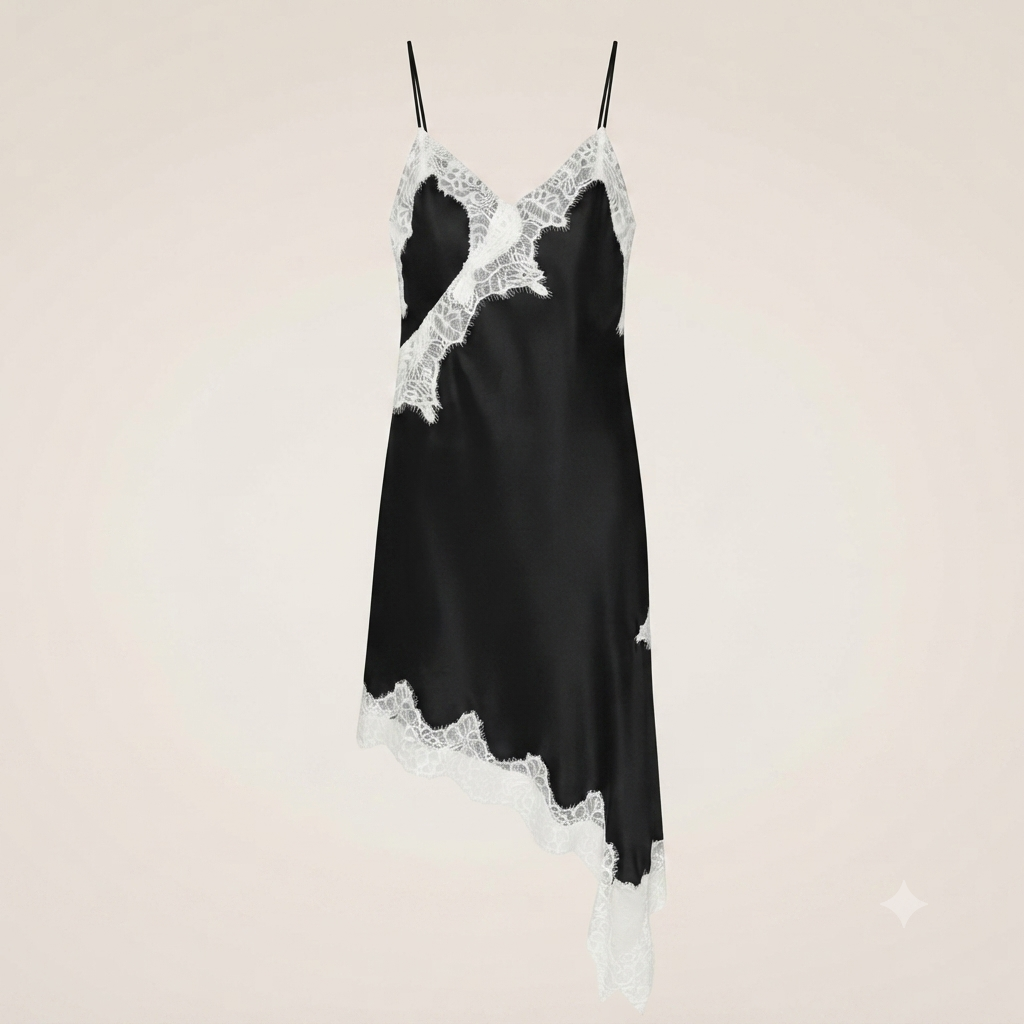 Vestido Mini de Encaje Asimétrico - Valentina