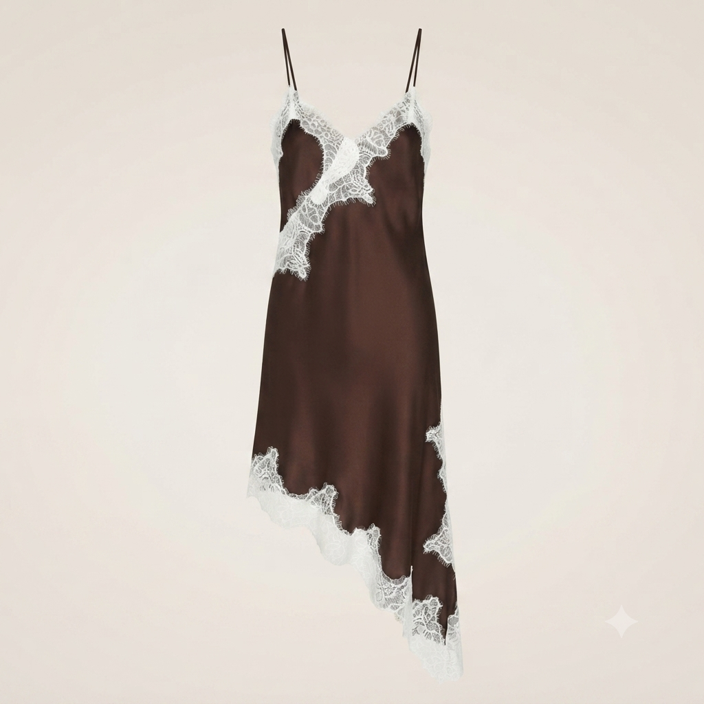 Vestido Mini de Encaje Asimétrico - Valentina
