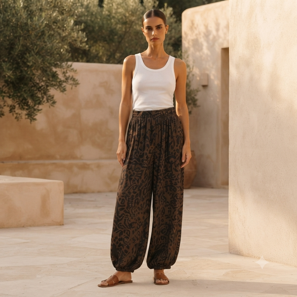 Pantalón Wide Leg Estampado Animal - Mila