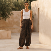 Pantalón wide leg de estampado animal