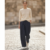 Pantalón Wide Leg Plisado de Tiro Alto