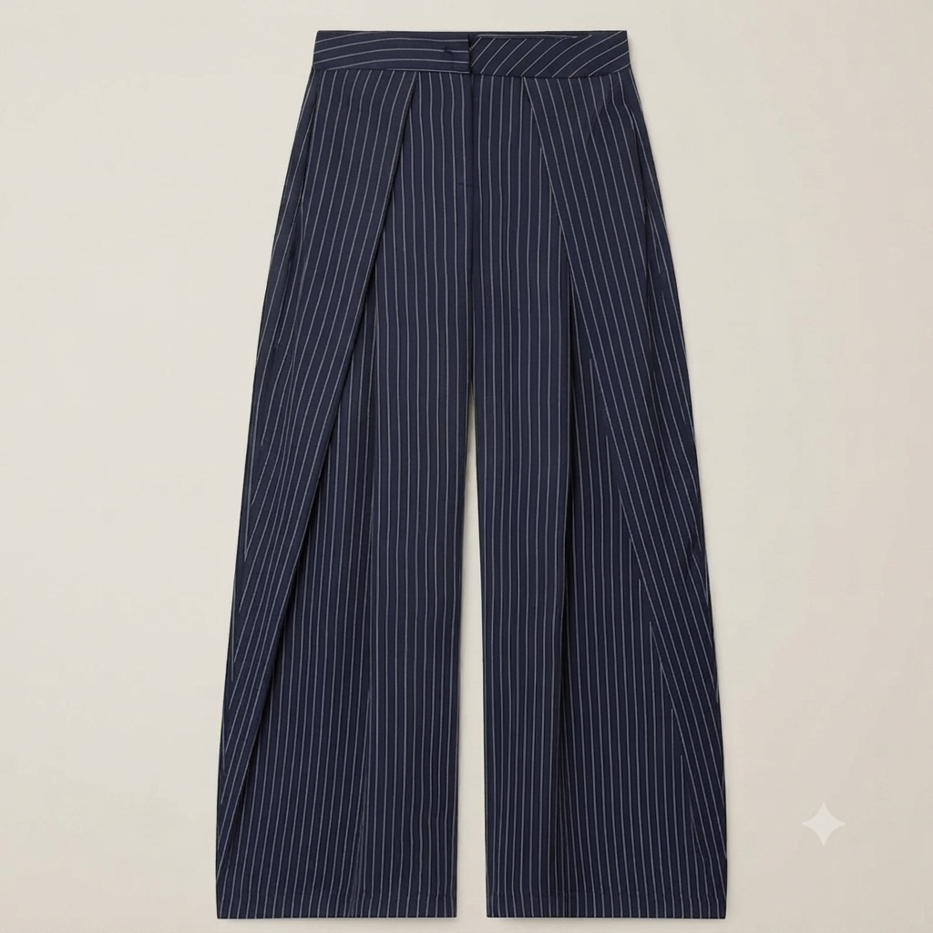 Pantalón Wide Leg Plisado de Tiro Alto - Luna