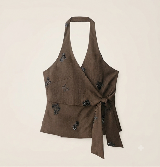 Conjunto Top Halter y Pantalón Ancho