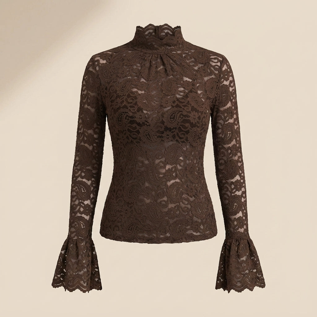 Top de Encaje con Cuello Alto - Emma