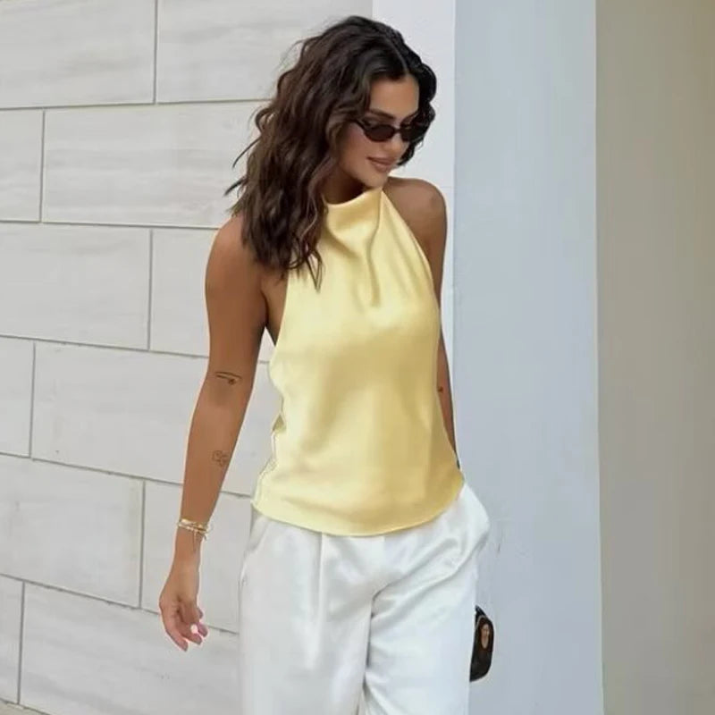 Top halter de caída fluida
