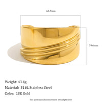 Brazalete Hoja Martillada Tono Oro - Elsa