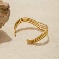 Brazalete Multicapa Calado Tono Oro - Aitana