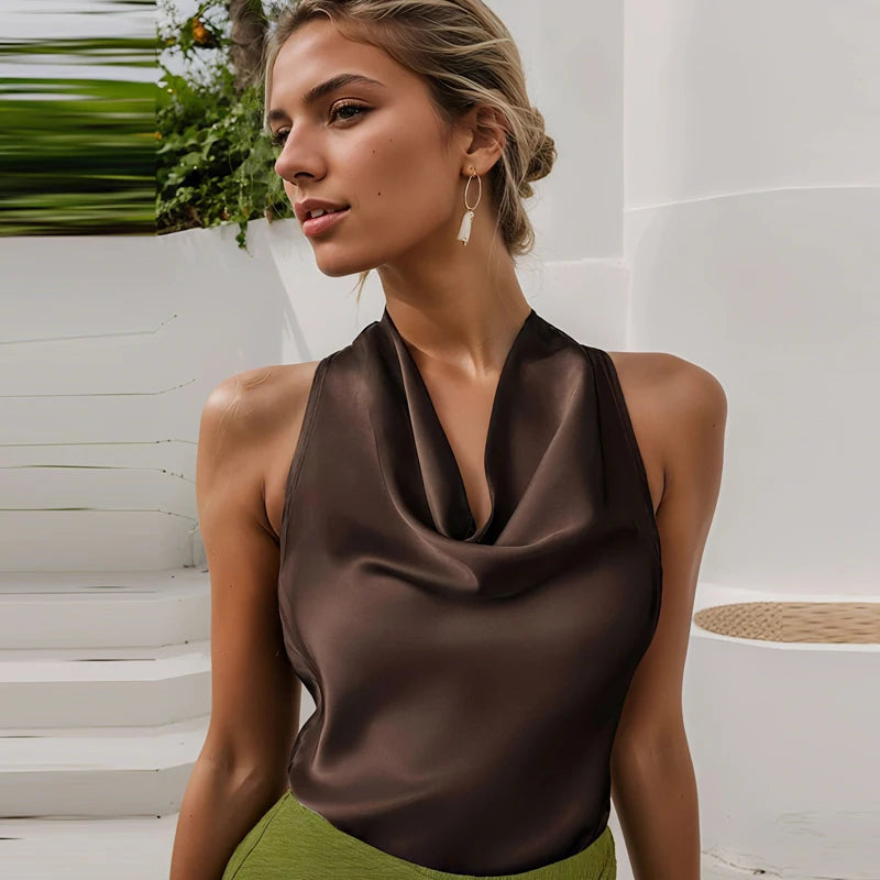 Top halter de caída fluida