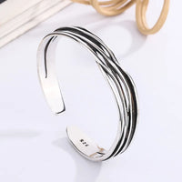 Brazalete Ondulado Tono Plata - Sira