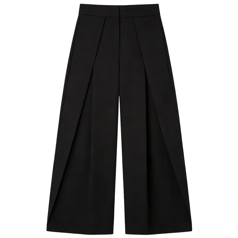Pantalón Wide Leg Plisado de Tiro Alto - Luna