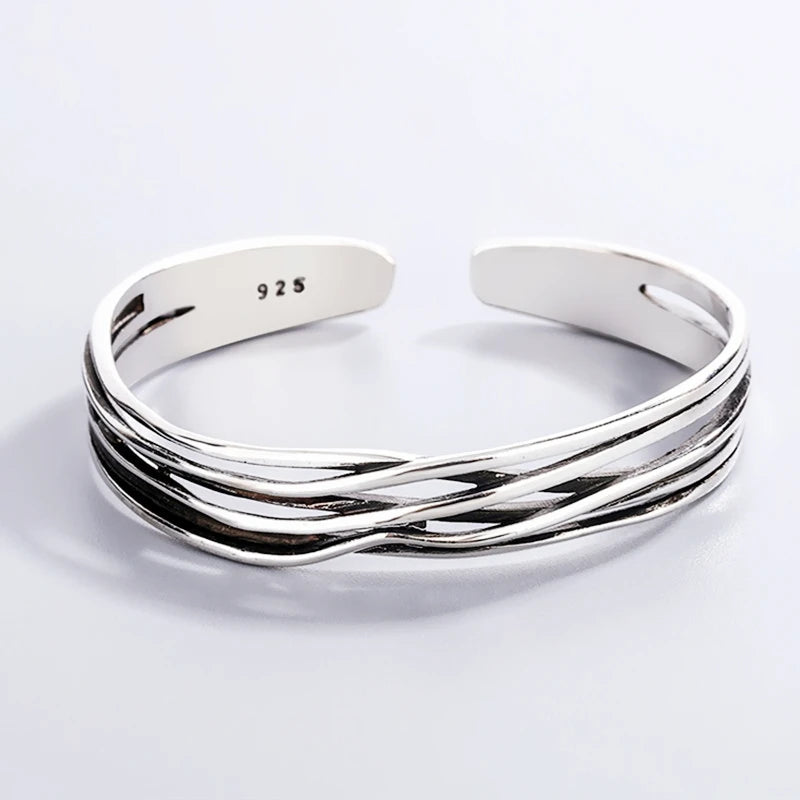 Brazalete Ondulado Tono Plata - Sira