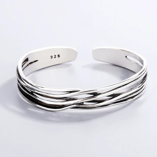 Brazalete Ondulado Tono Plata - Sira