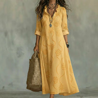 Vestido Largo Floral de Verano Nuria - Amarillo