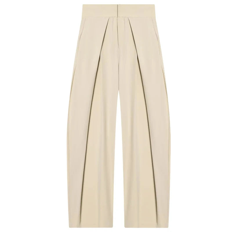 Pantalón Wide Leg Plisado de Tiro Alto - Luna