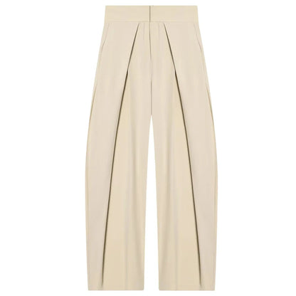 Pantalón Wide Leg Plisado de Tiro Alto