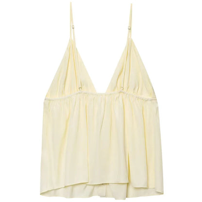 Top Cropped Anudado de Encaje