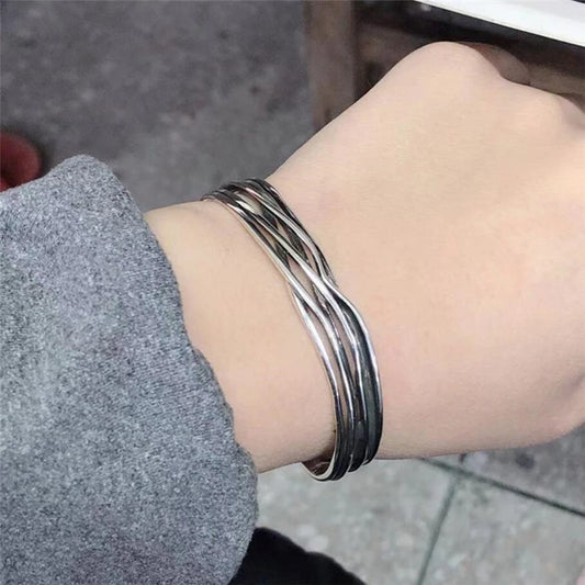 Brazalete Ondulado Tono Plata - Sira
