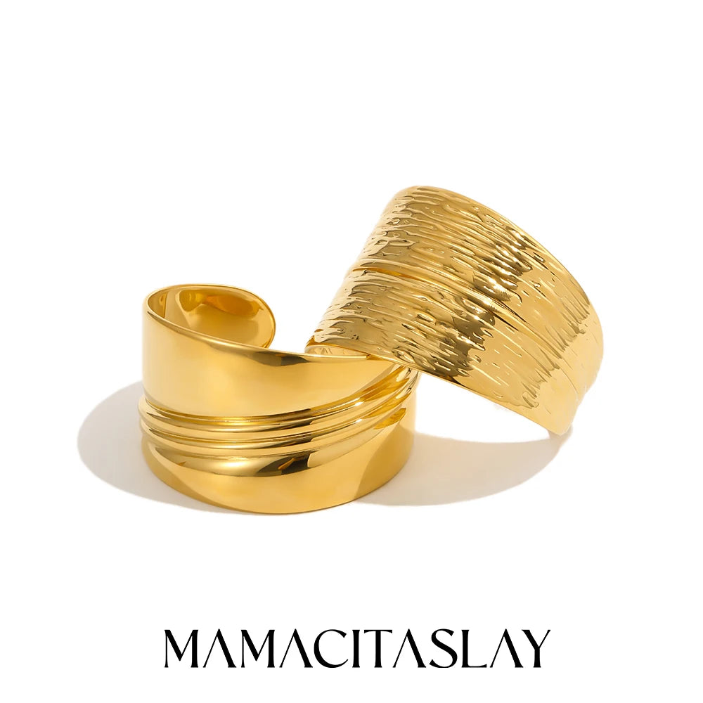 Brazalete Hoja Martillada Tono Oro - Elsa