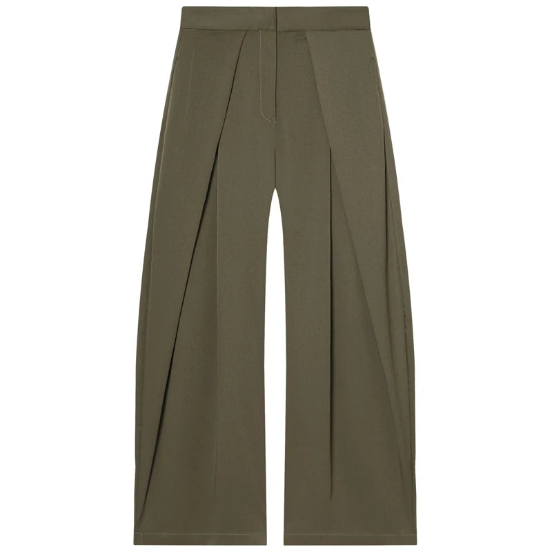 Pantalón Wide Leg Plisado de Tiro Alto - Luna