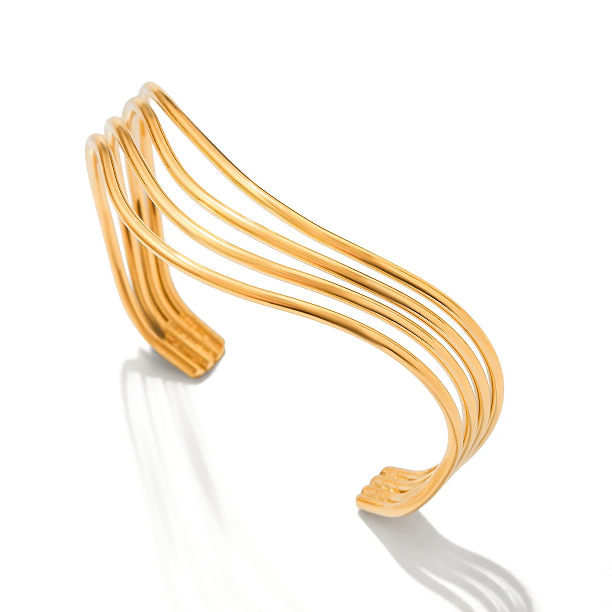 Brazalete Multicapa Calado Tono Oro - Aitana