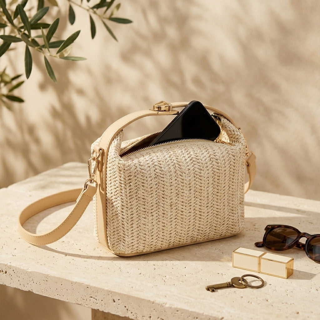 Bolso Cubo de Rafia - Noa