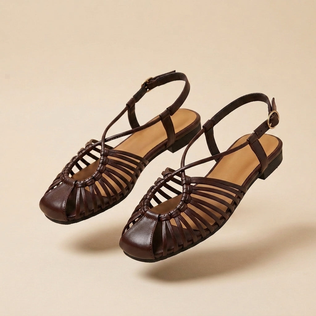 Sandalias romanas de tiras finas para mujer