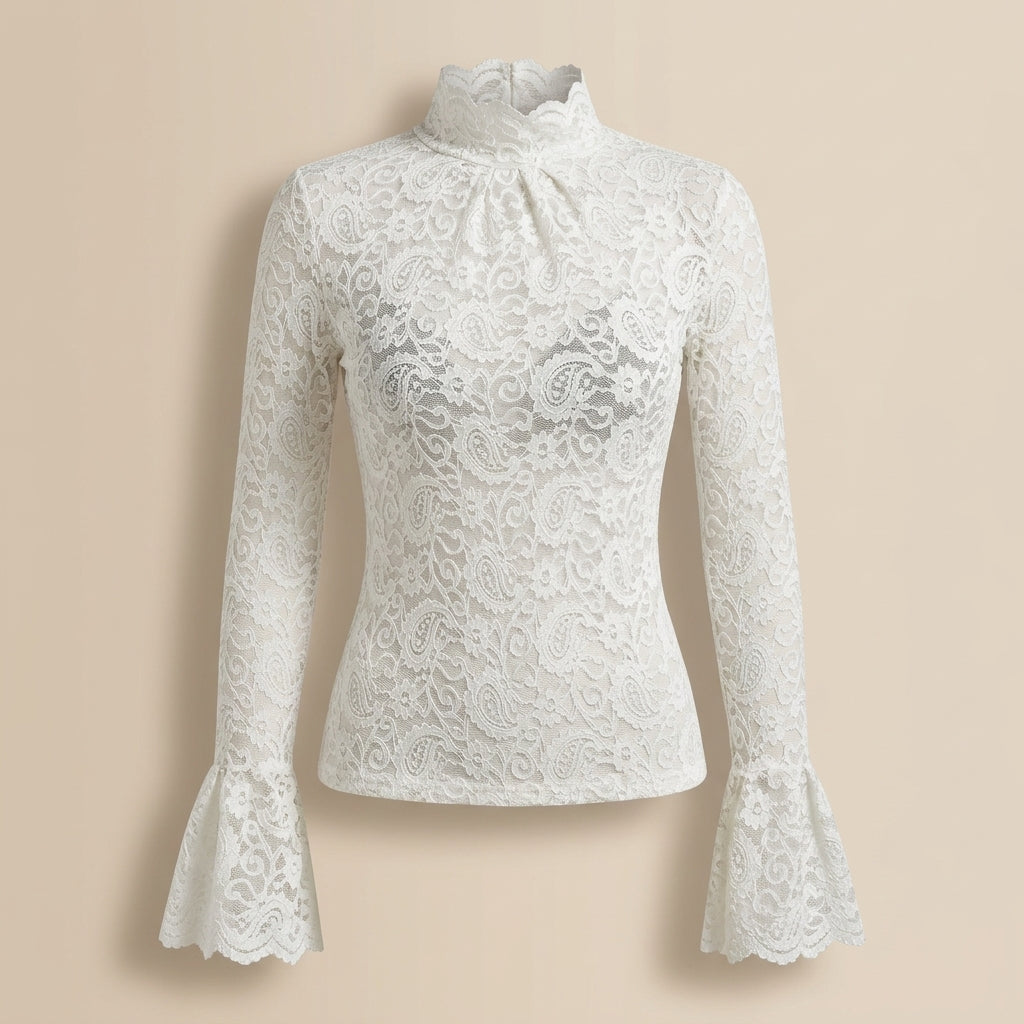 Top de Encaje con Cuello Alto - Emma
