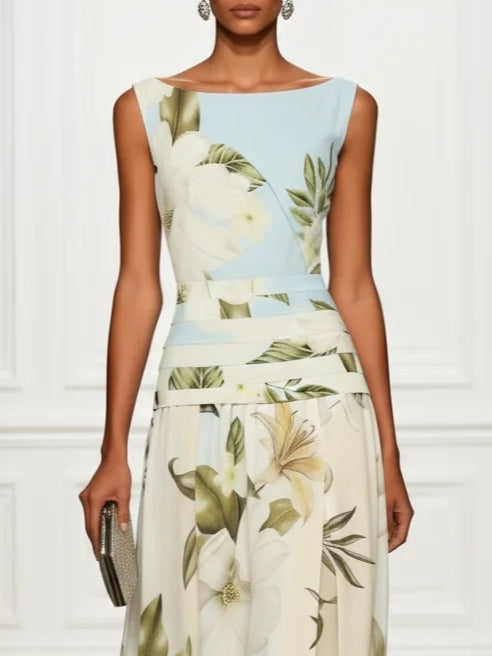Vestido Maxi Floral con Volantes - Olalla