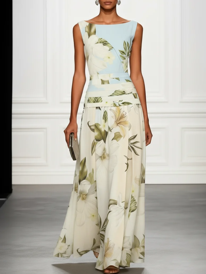 Vestido Maxi Floral con Volantes - Olalla