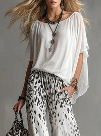 Conjunto de Camiseta y Pantalón Leopardo - Berta