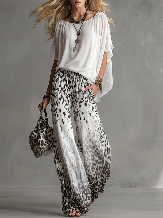 Conjunto de Camiseta y Pantalón Leopardo - Berta