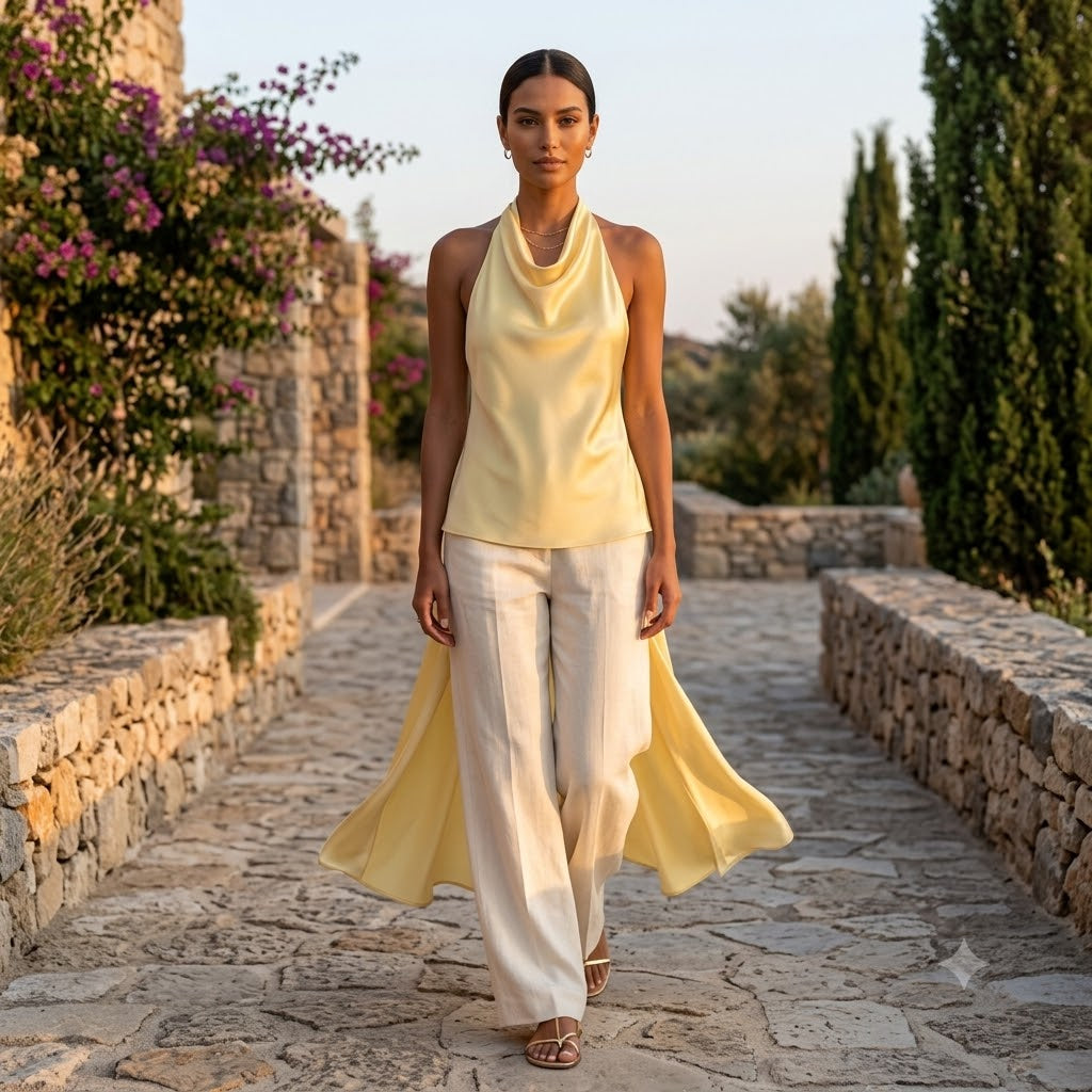 Top Halter de Caída Fluida - Naia